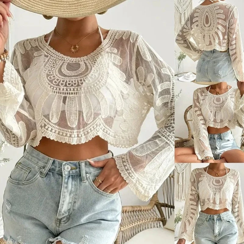 🏖️Women's Lace Crochet Cover-Ups for Beach Vacation - karumail