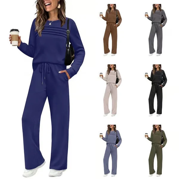 🔥 Women's Crew Neck Top & Drawstring Pants Set ✨ - karumail