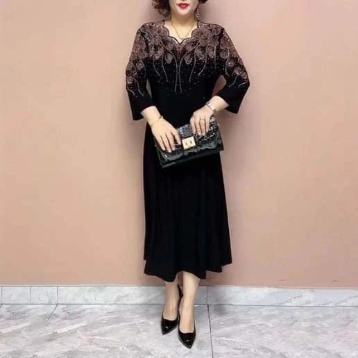 🔥Women’s Noble Elegant Dress With Glitter Neckline - karumail