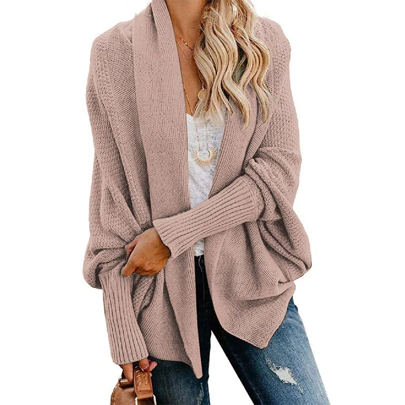 ✨Woman'S Batwing Cable Knitted Slouchy Oversized Cardigan Sweater - karumail