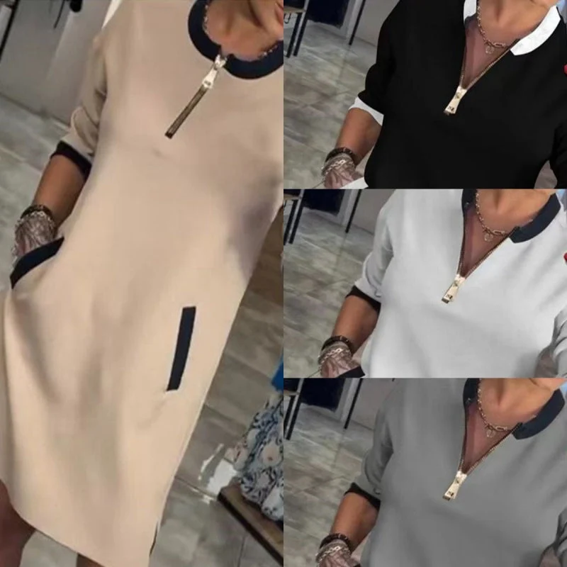 Women’s Trendy Casual V Neck 3/4 Sleeve Dress - karumail