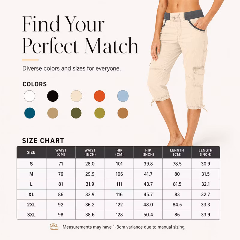 Women's High-Waist Cargo Capri Pants with Pockets - karumail