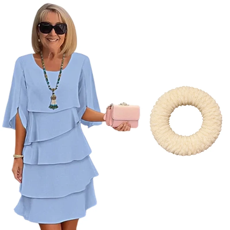 Women's Elegant Layered Ruffle Sleeve Dress – Effortless Style for Every Occasion 💃 - karumail
