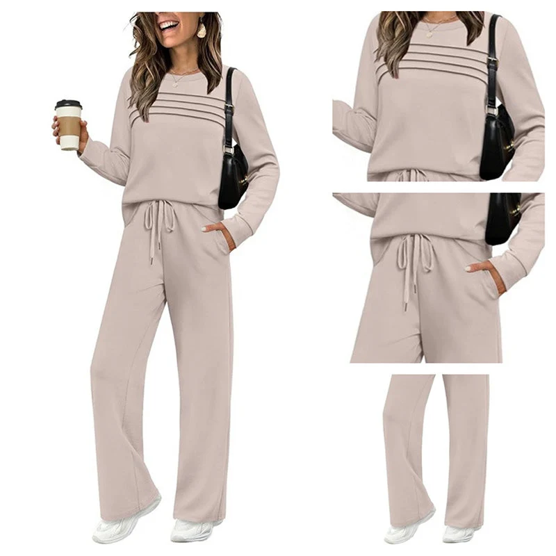 🔥 Women's Crew Neck Top & Drawstring Pants Set ✨ - karumail