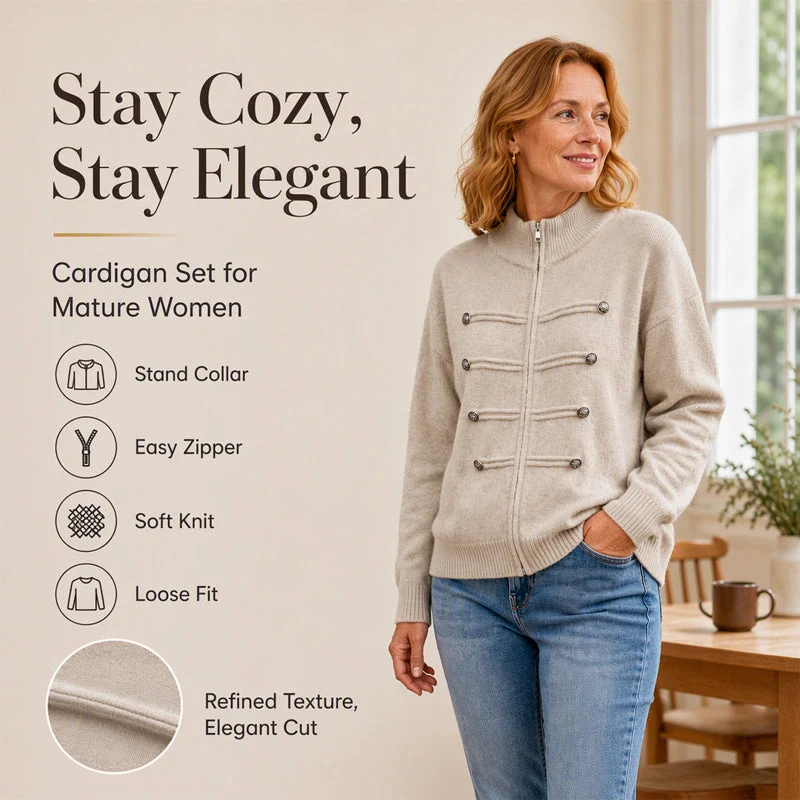 ✨ Effortless Elegance | Women's Casual Double Zipper Sweater Jacket - karumail